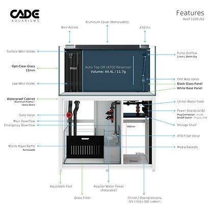 CADE REEF S2 1200 - Special Order - Obsidian Aquatics