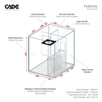 CADE PRO REEF NANO 500 S2/N - Special Order - Obsidian Aquatics